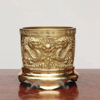 Bát Hương Bằng Đồng Màu Vàng Bóng
