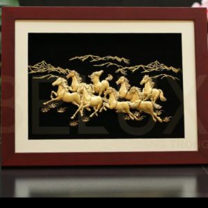 Tranh Mã Đáo Thành Công Dát Vàng 24k